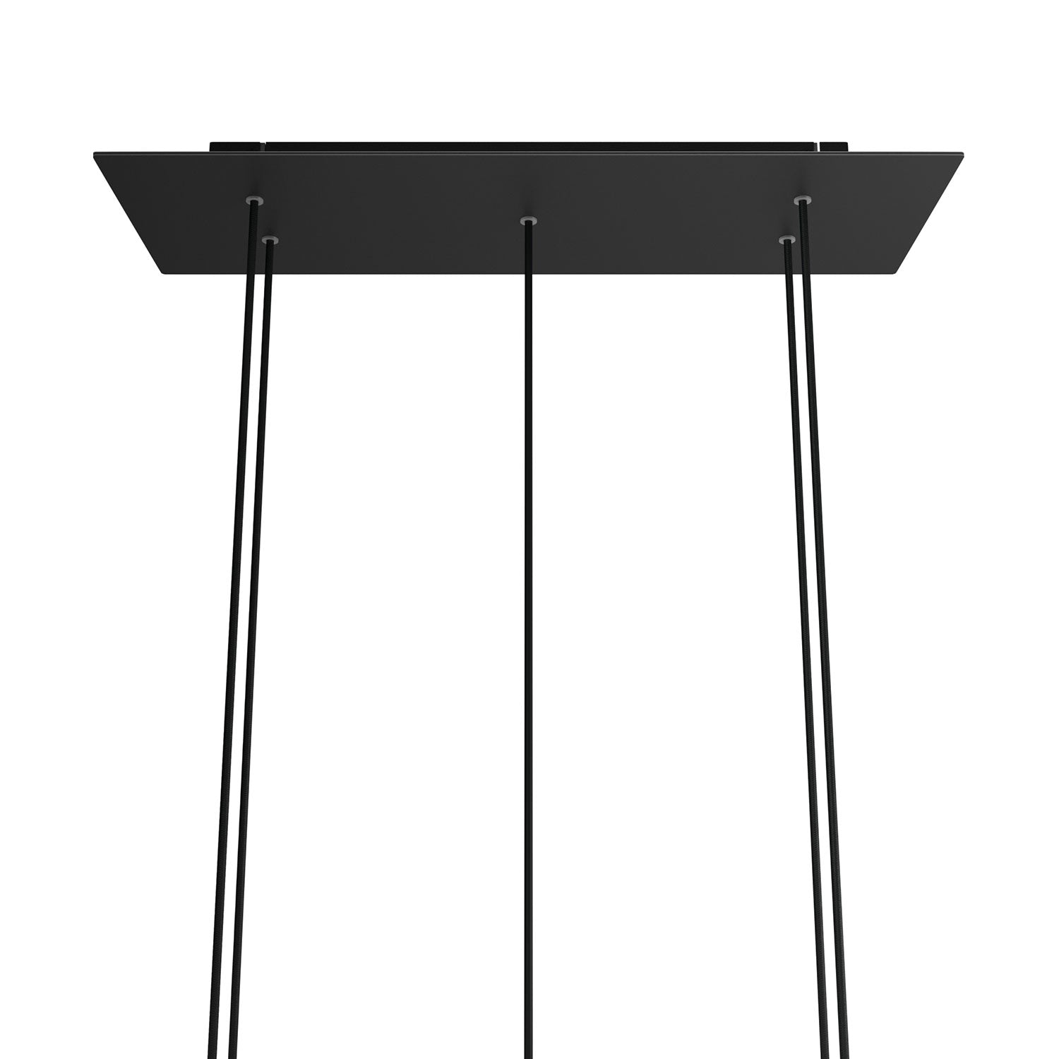 Rosone XXL Rose-One rettangolare a 5 fori e 6 fori laterali, dimensioni 675 x 225 mm  - Dibond Nero opaco