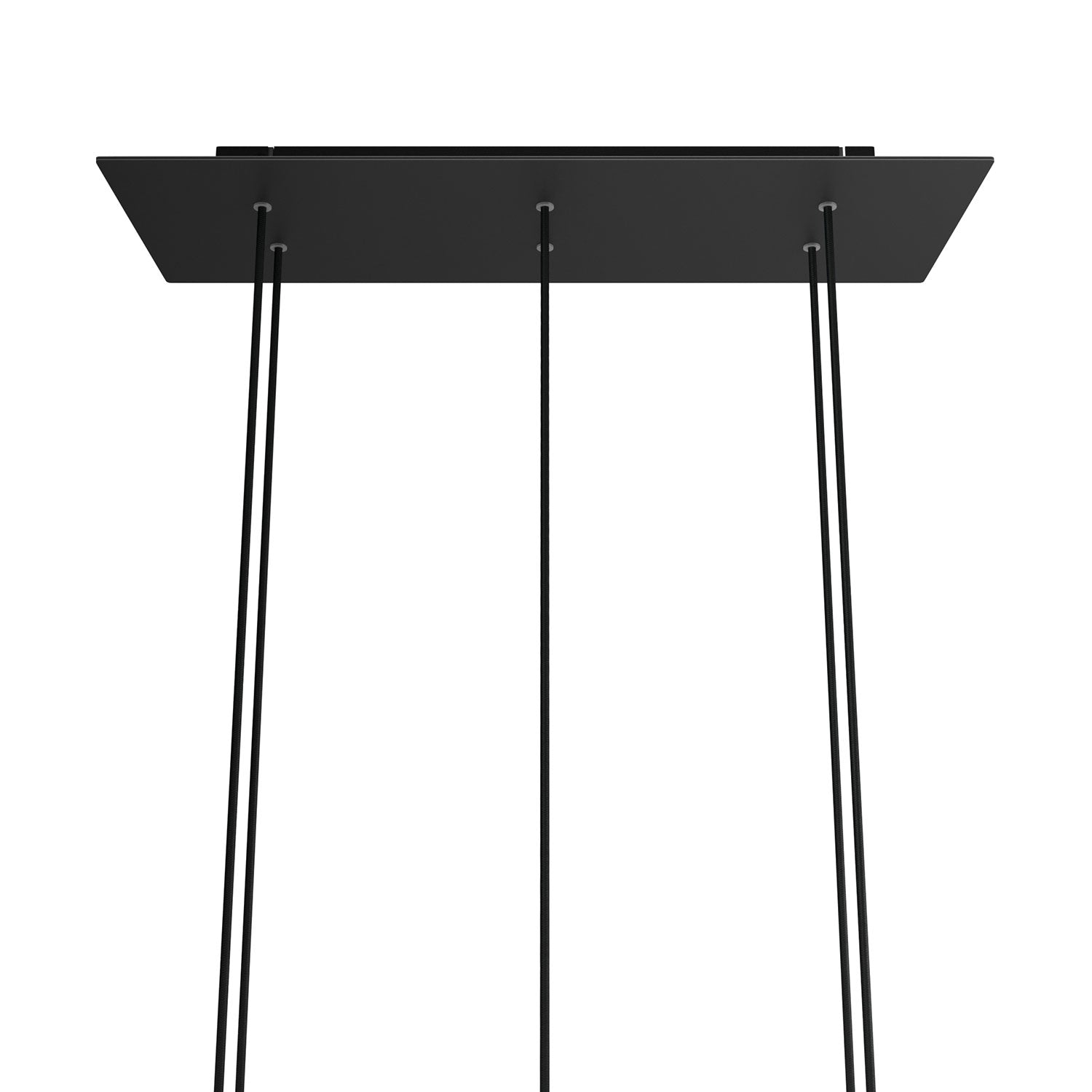 Rosone XXL Rose-One rettangolare a 6 fori e 6 fori laterali, dimensioni 675 x 225 mm  - Dibond Nero opaco