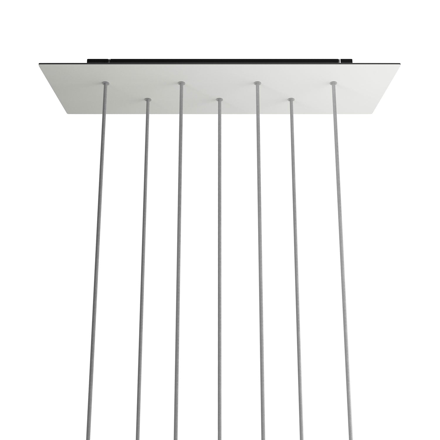Rosone XXL Rose-One rettangolare a 7 fori e 6 fori laterali, dimensioni 675 x 225 mm  - Dibond Bianco opaco