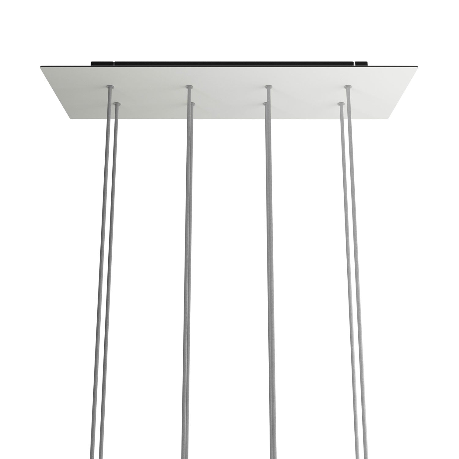 Rosone XXL Rose-One rettangolare a 8 fori e 6 fori laterali, dimensioni 675 x 225 mm  - Dibond Bianco opaco