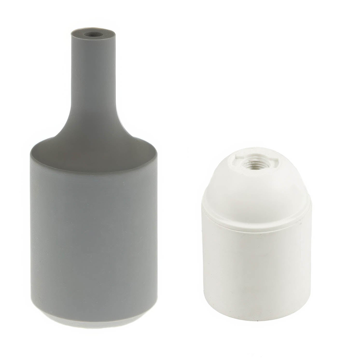 Kit portalampada E27 in silicone - Grigio