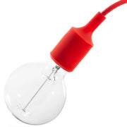 Kit portalampada E27 in silicone - Rosso