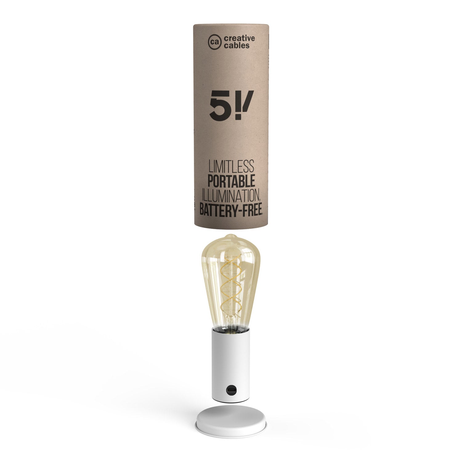 Lampada portatile in confezione regalo SI! a 5 volt - Bianco opaco