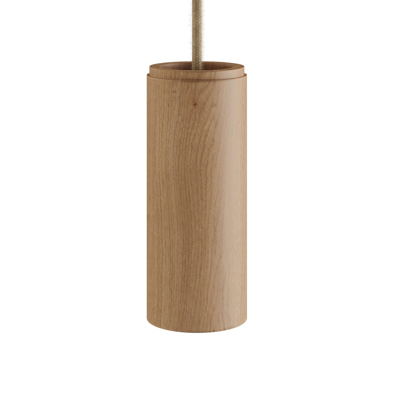 Tub-E14, tubo in legno per faretto con portalampada doppia ghiera E14 - Neutro