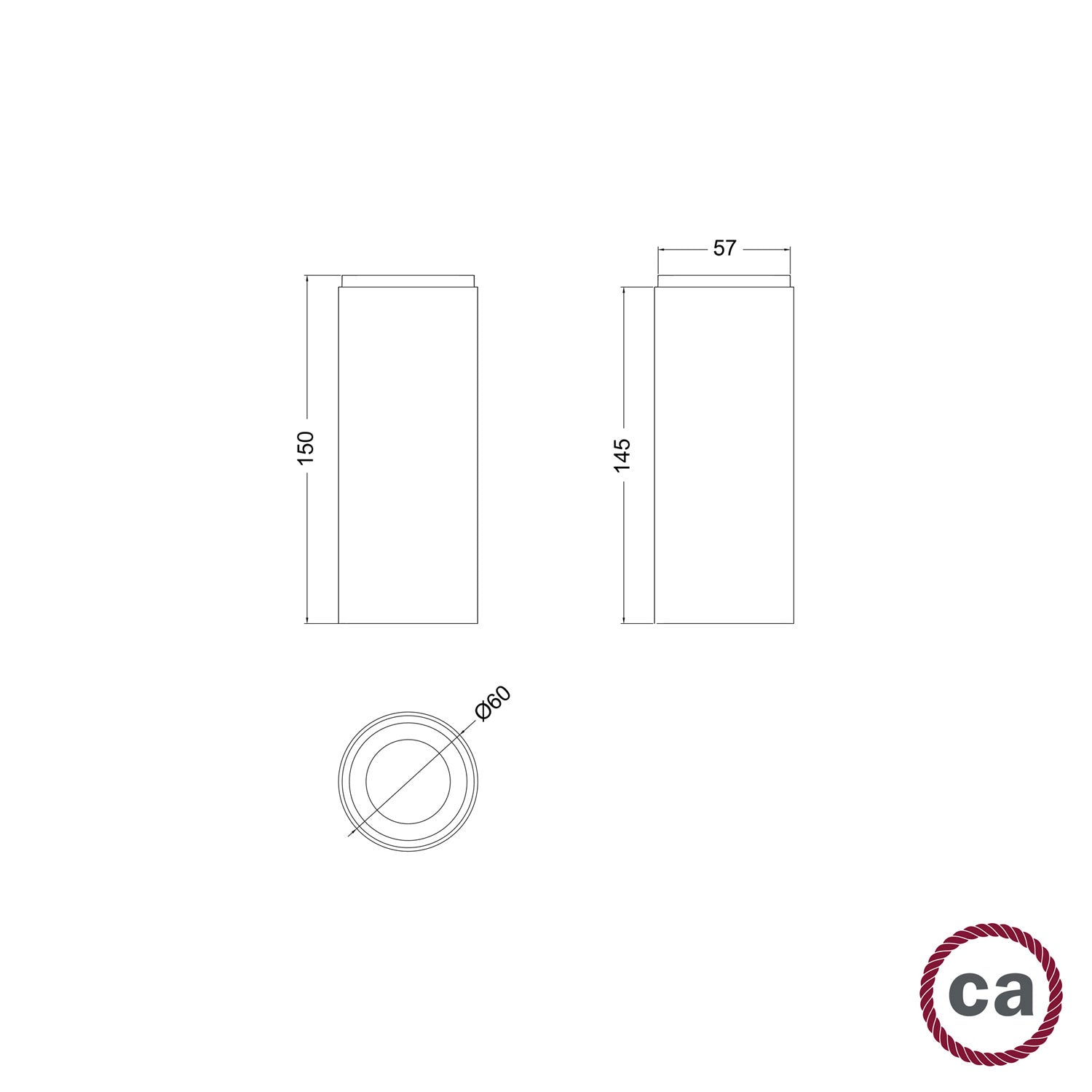 Tub-E14, tubo in legno per faretto con portalampada doppia ghiera E14 - Neutro