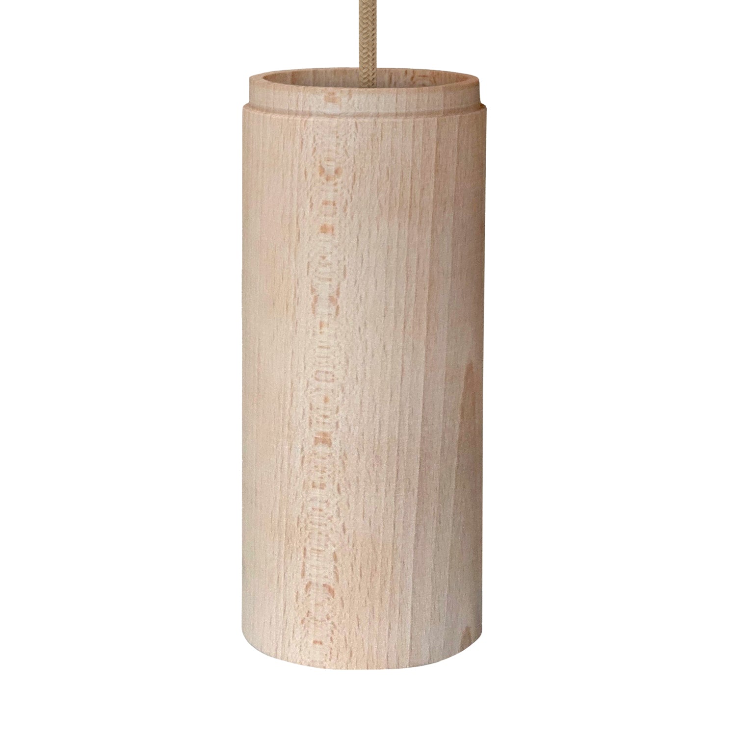 Tub-E27, paralume in legno per lampada a faretto con portalampada doppia ghiera E27 - Neutro