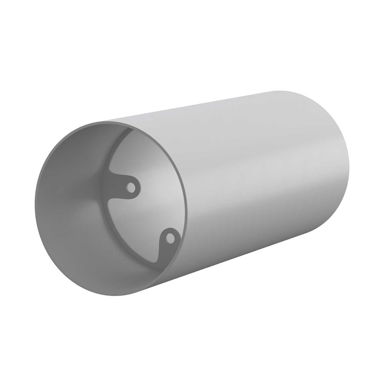 Tub-E14, tubo in metallo per faretto con portalampada doppia ghiera E14 - Bianco opaco