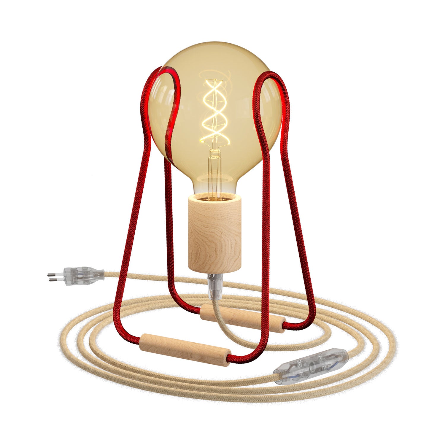 Lampada da tavolo Taché Wood - Rosso
