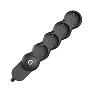 Multipresa tedesca senza cavo 4 uscite con terra 15A 250V 3500W - Nero
