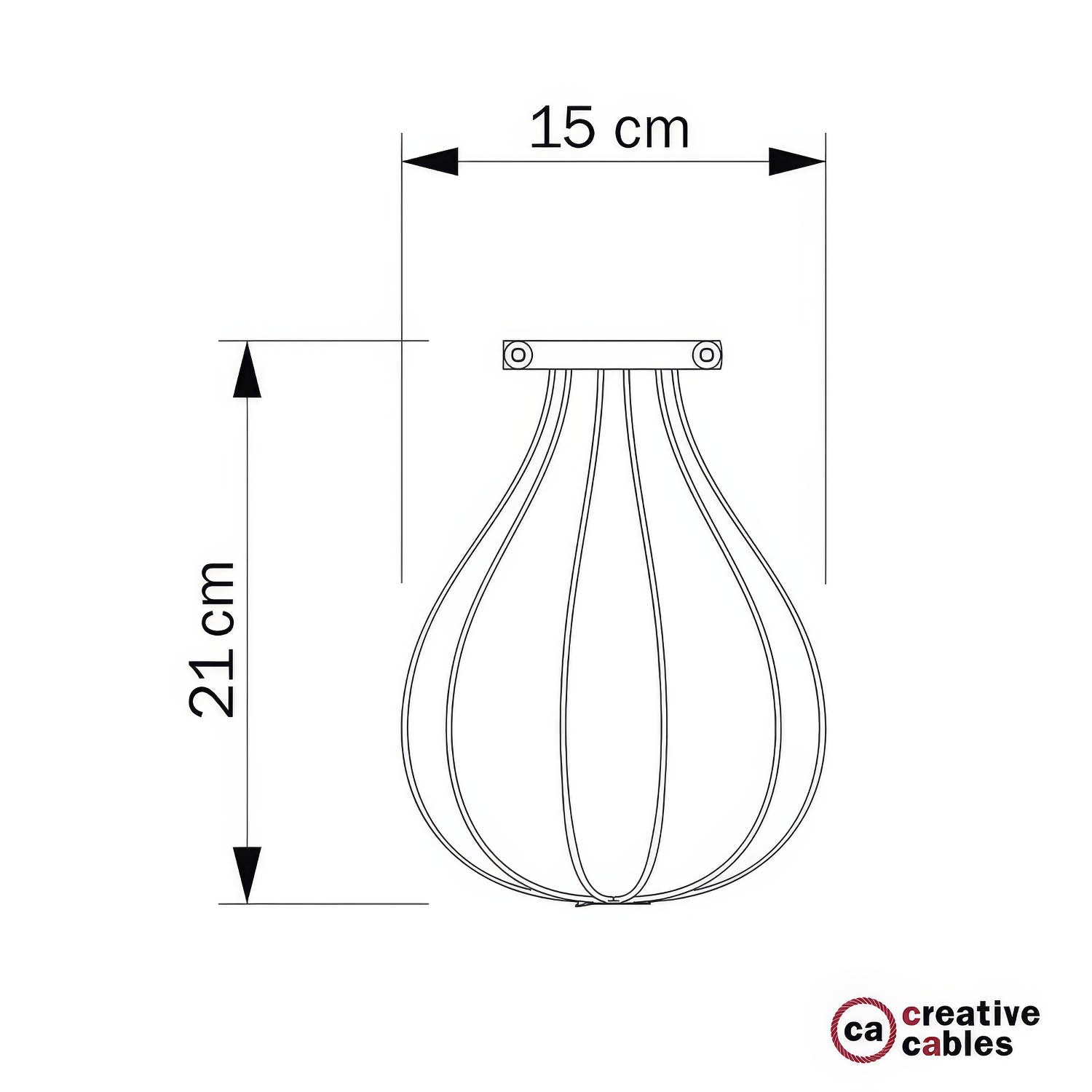 Gabbia paralume Drop in metallo con attacco collare regolabile - Ottone