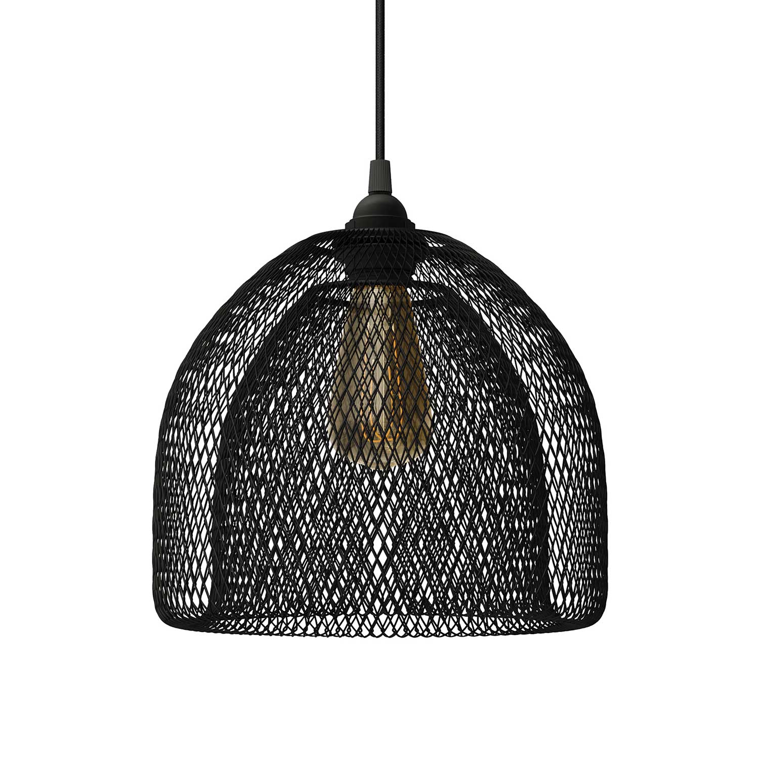 Gabbia paralume GhostBell XL in metallo con attacco E27 - Nero