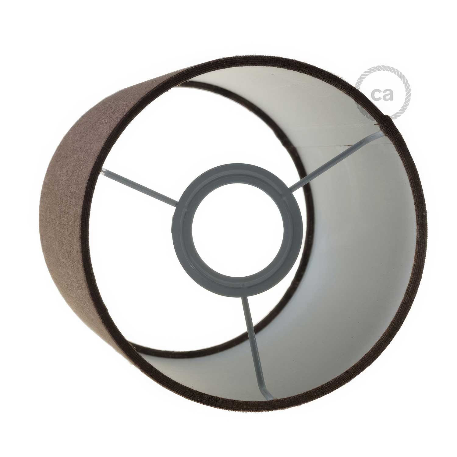 Fermaluce Metal con paralume Cilindro, lampada filomuro - Camelot marrone