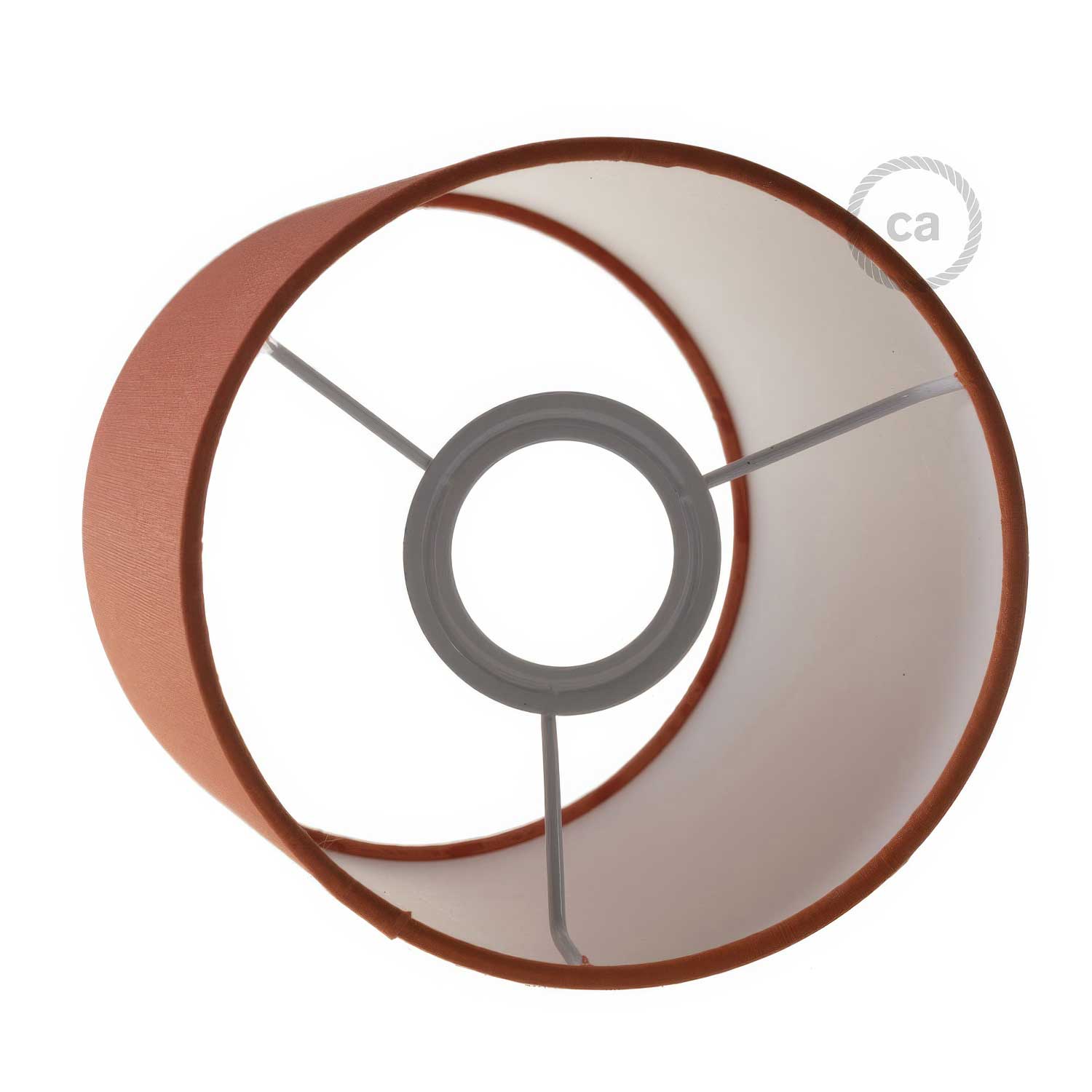 Fermaluce Color con paralume Cilindro, lampada filomuro - Cinette aragosta
