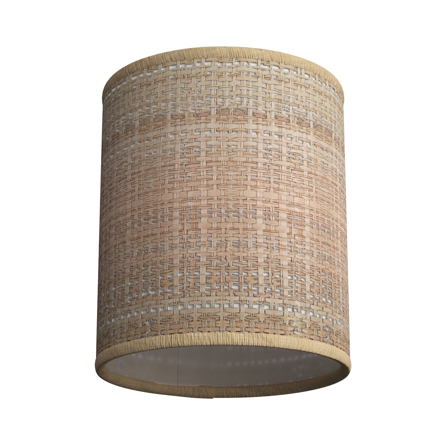 Paralume Cilindro in tessuto con attacco E27 - 100% Made in Italy - Rafia naturale