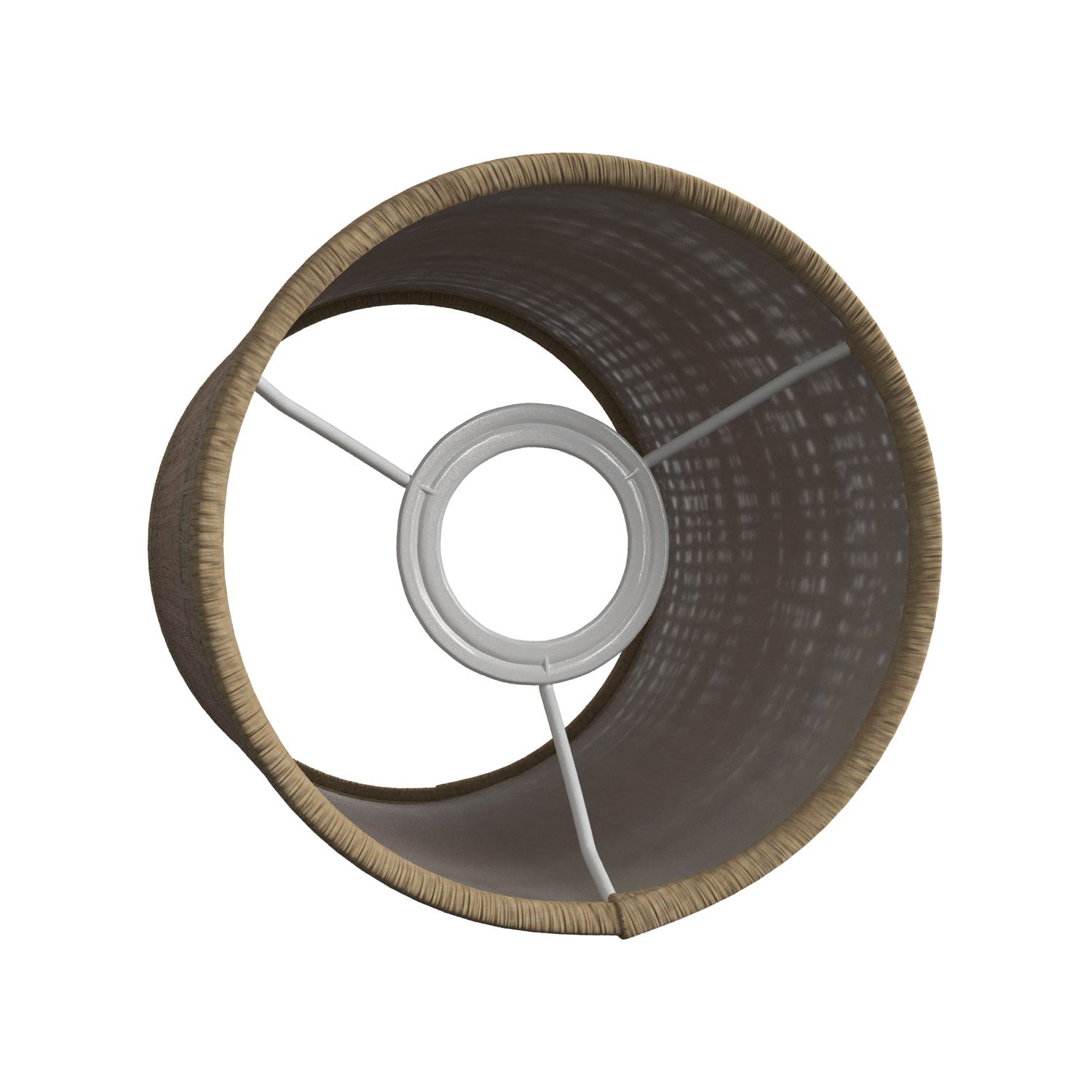 Paralume Cilindro in tessuto con attacco E27 - 100% Made in Italy - Rafia naturale