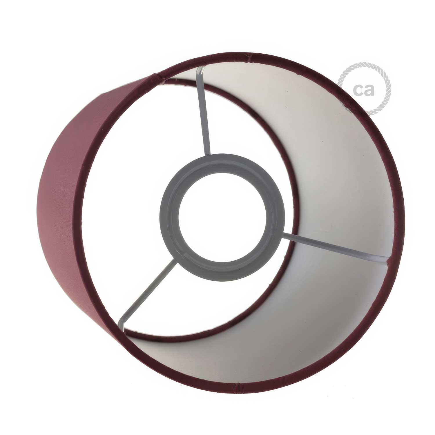 Fermaluce Metal con paralume Cilindro, lampada filomuro - Teletta bordeaux