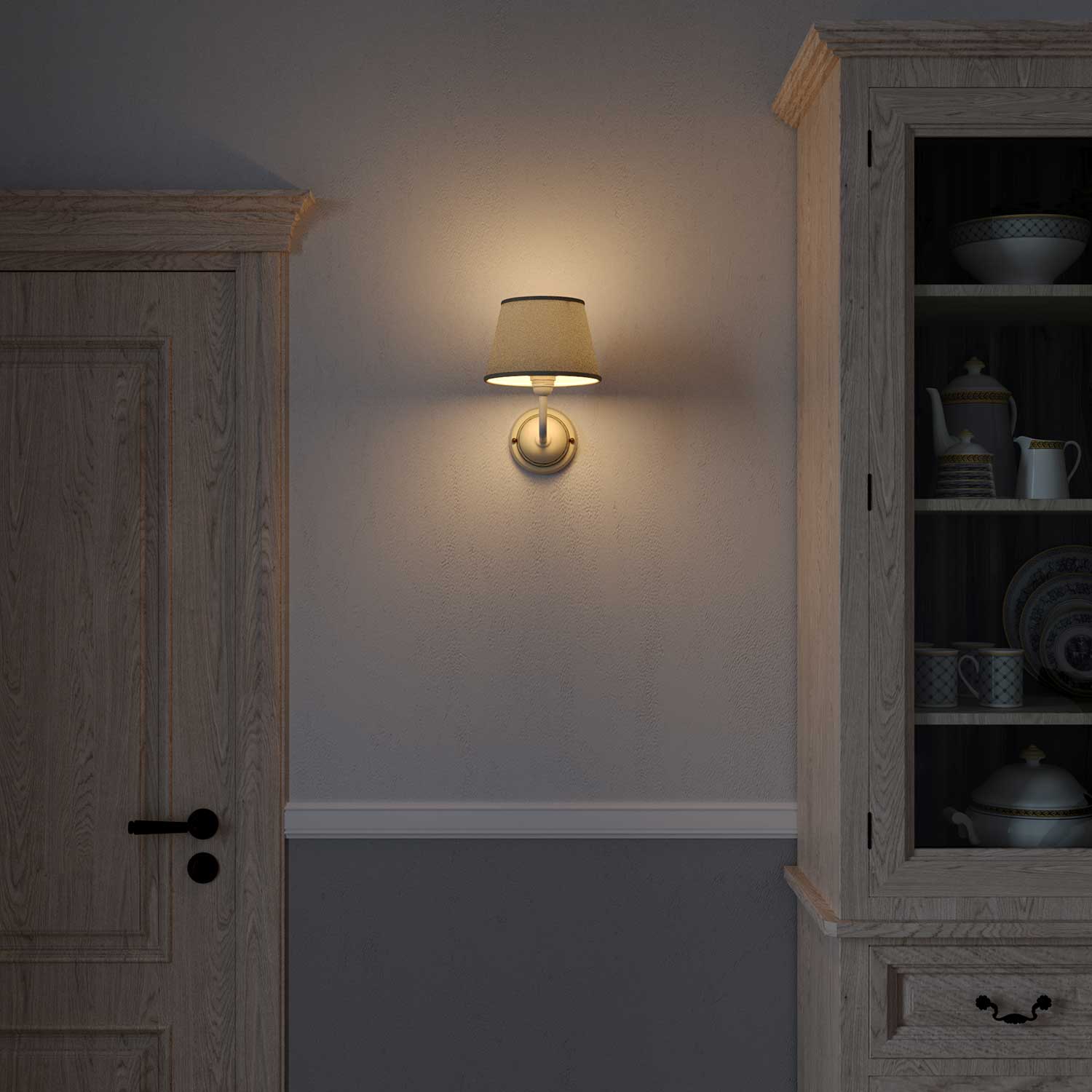 Paralume Impero con attacco E27 per lampada da tavolo o applique - Made in Italy - Juta chiara