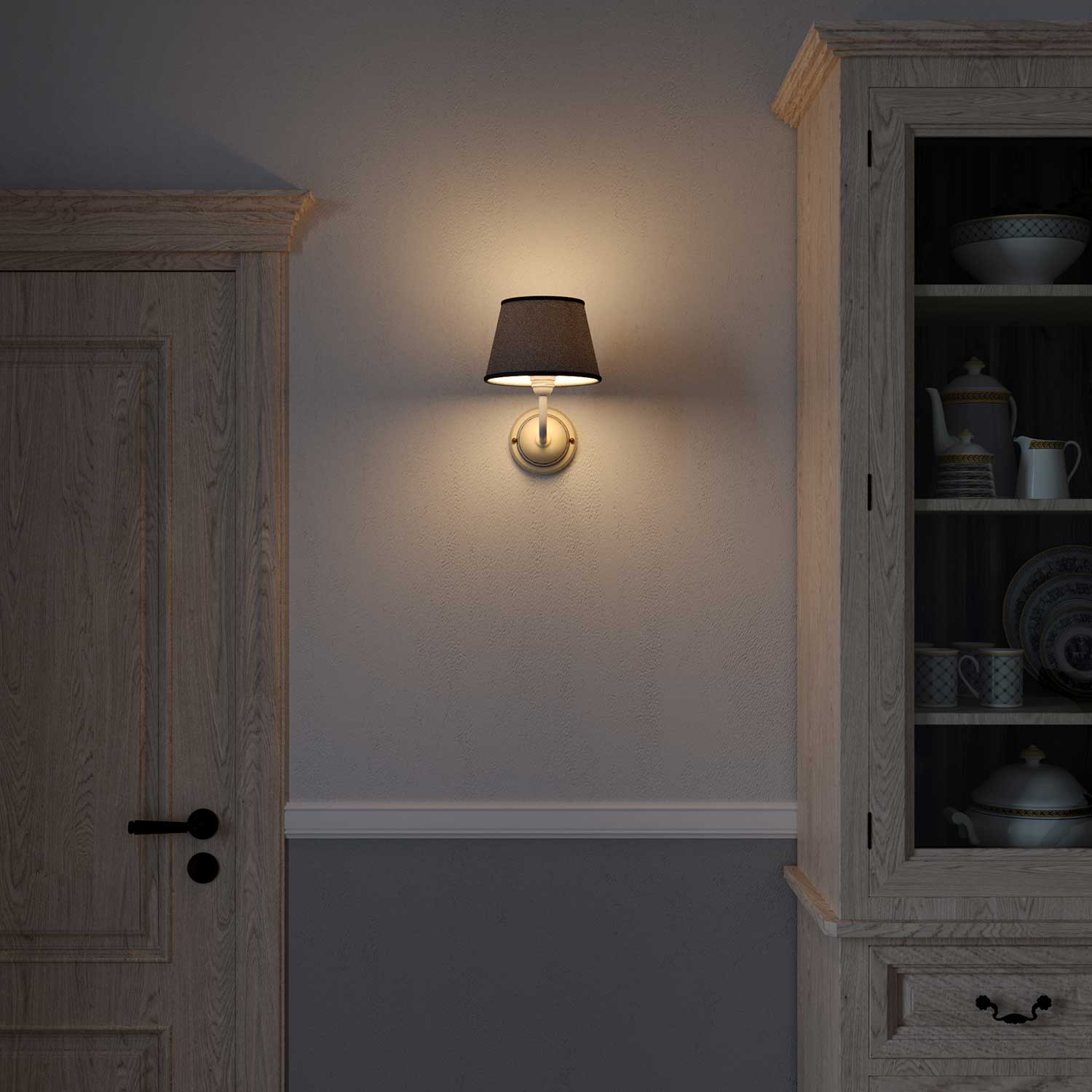 Paralume Impero con attacco E27 per lampada da tavolo o applique - Made in Italy - Juta grigia