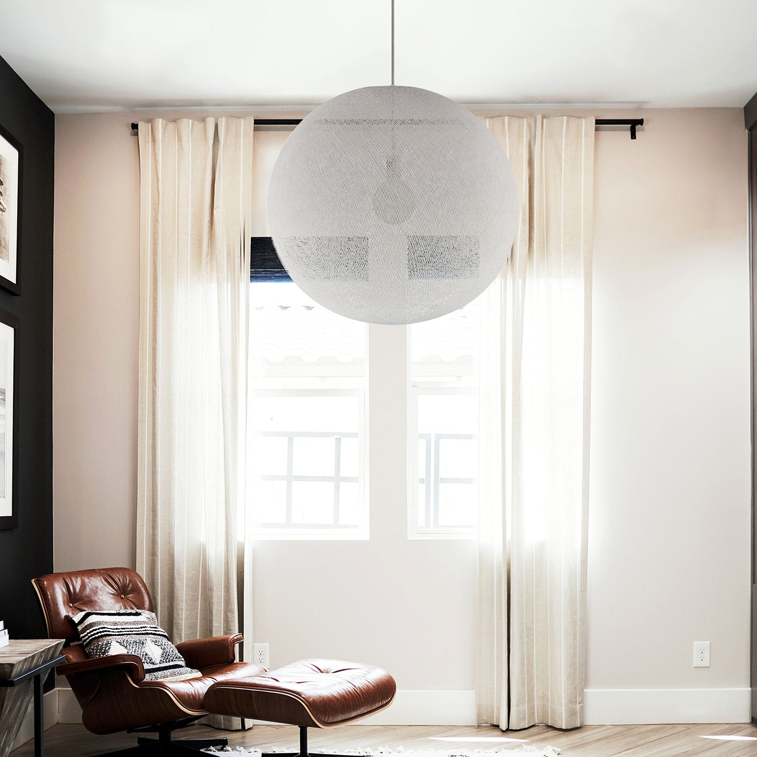Paralume Sfera Light in filo fatto a mano - Poliestere Bianco