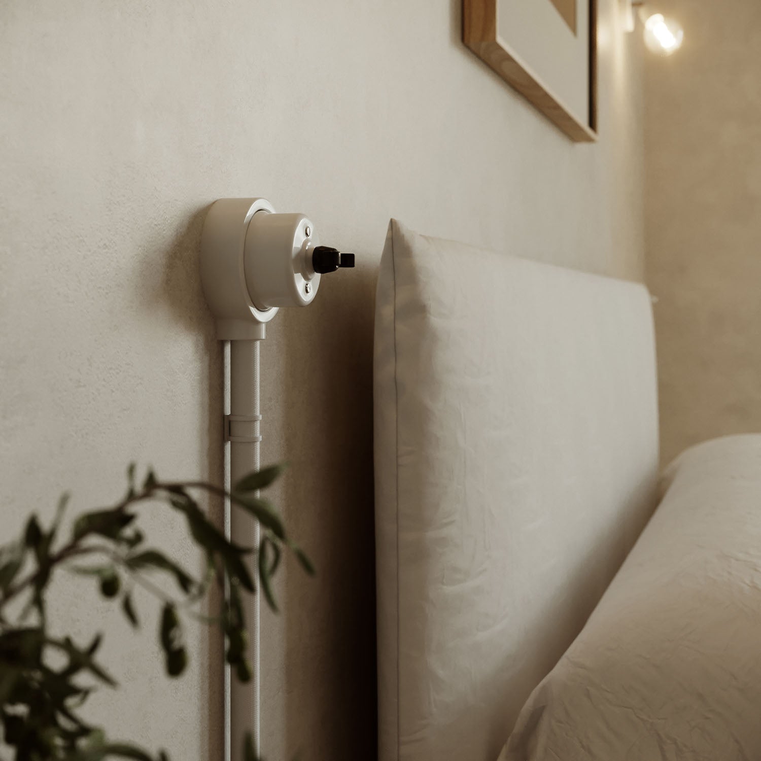 Base in porcellana bianca per presa elettrica e interruttore/deviatore compatibile con Creative-Tubes - da 1 a 4 uscite