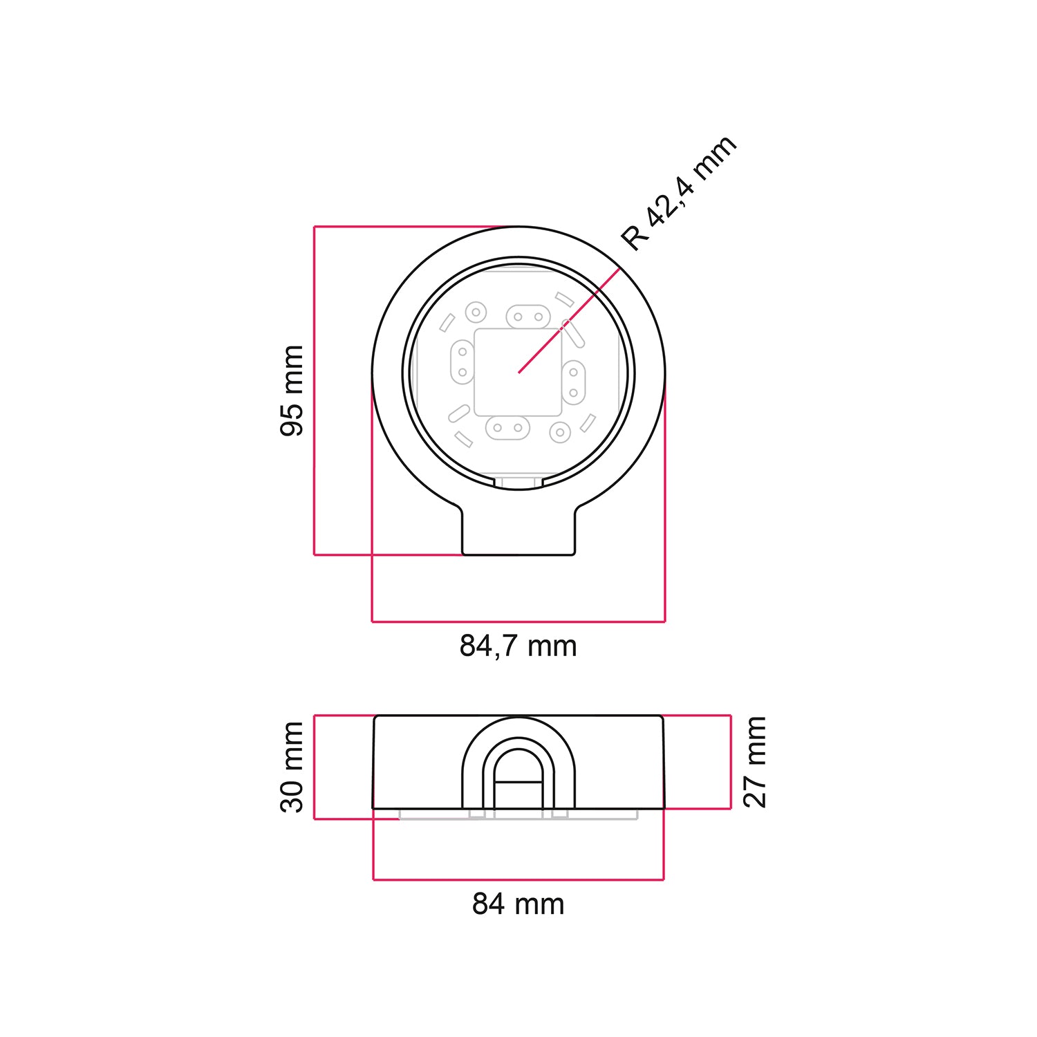Base in porcellana bianca per presa elettrica e interruttore/deviatore compatibile con Creative-Tubes - da 1 a 4 uscite