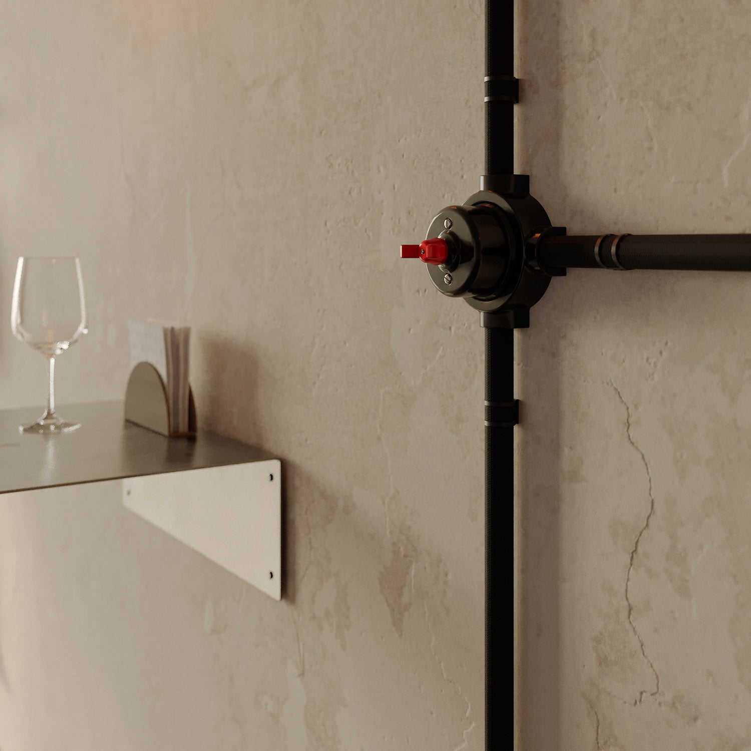 Base in porcellana nera per presa elettrica e interruttore/deviatore compatibile con Creative-Tubes - da 1 a 4 uscite