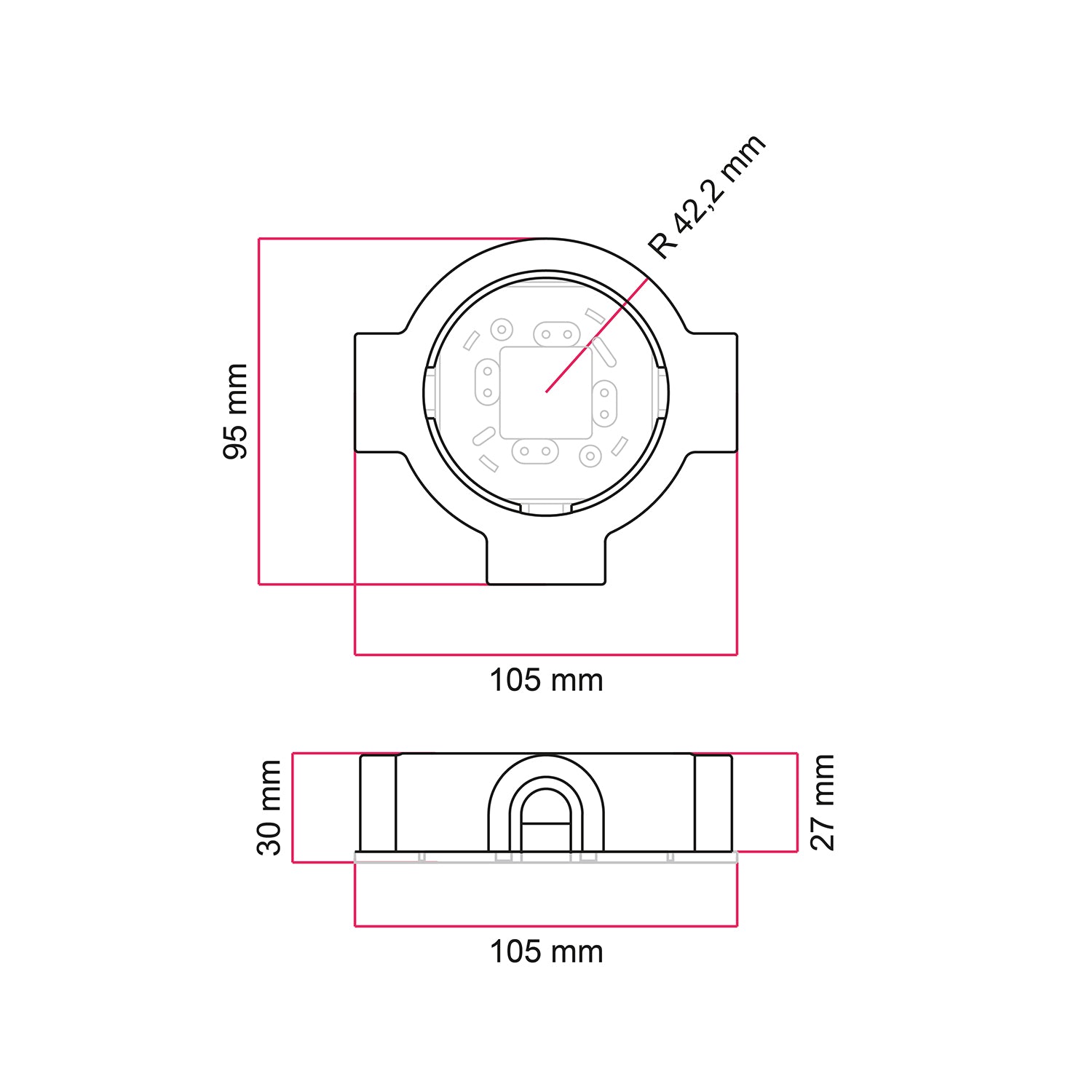 Base in porcellana bianca per presa elettrica e interruttore/deviatore compatibile con Creative-Tubes - da 1 a 4 uscite