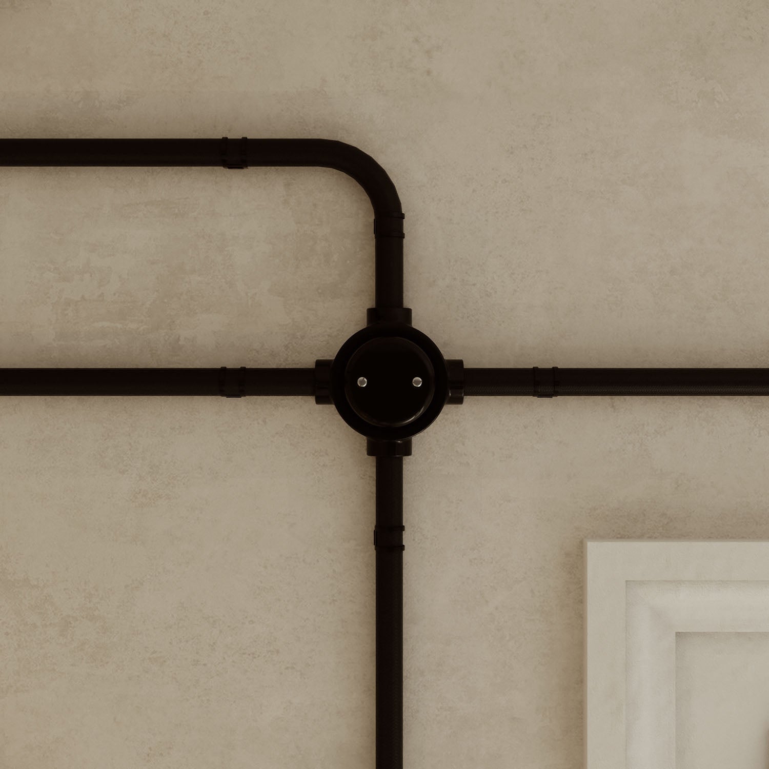 Base in porcellana nera per presa elettrica e interruttore/deviatore compatibile con Creative-Tubes - da 1 a 4 uscite