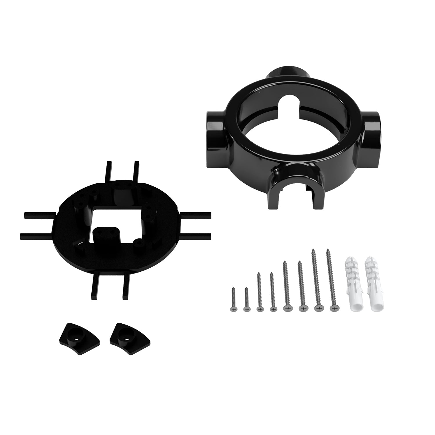 Base in porcellana nera per presa elettrica e interruttore/deviatore compatibile con Creative-Tubes - da 1 a 4 uscite