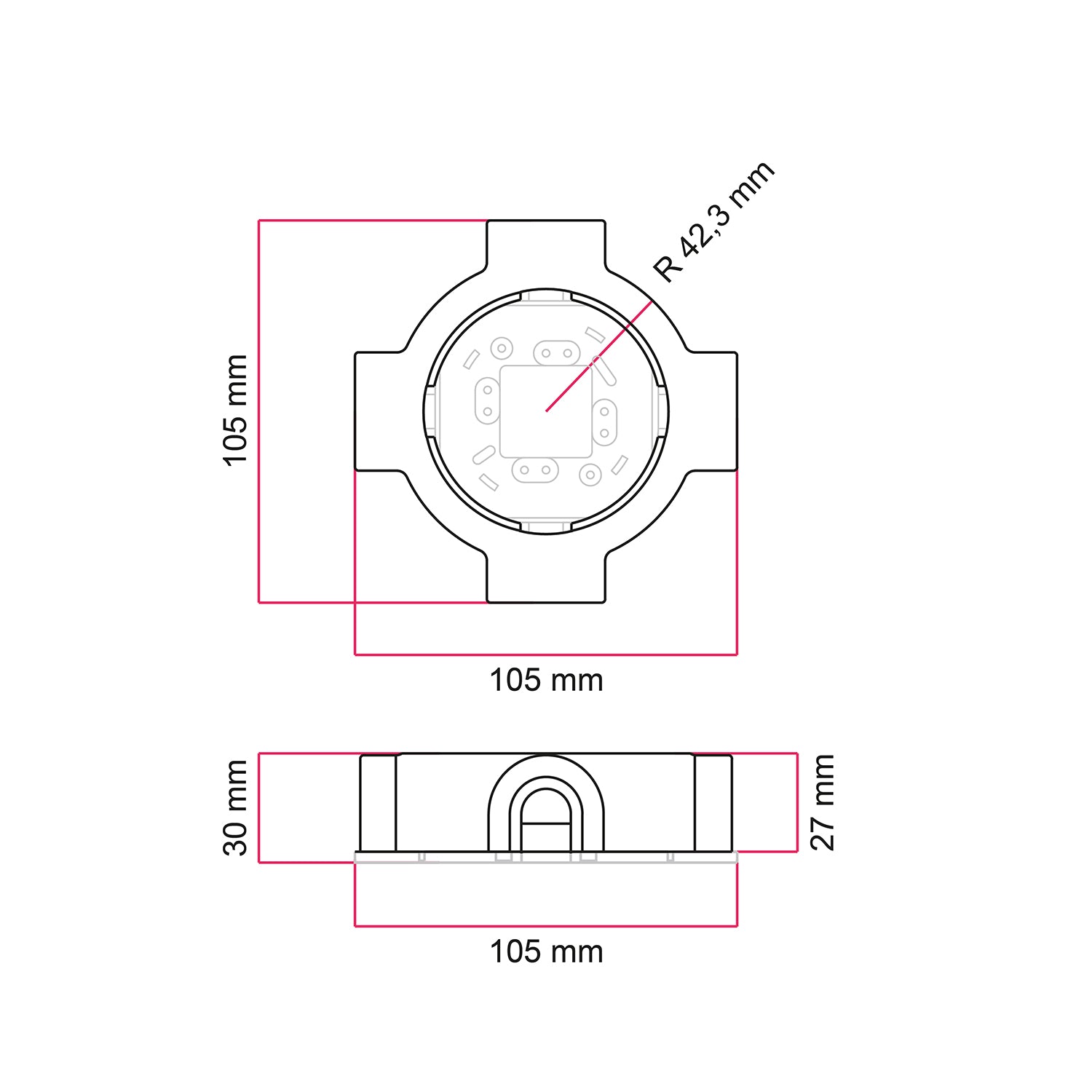 Base in porcellana bianca per presa elettrica e interruttore/deviatore compatibile con Creative-Tubes - da 1 a 4 uscite