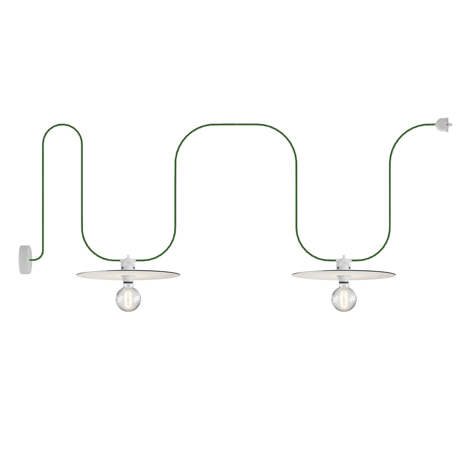 Catenaria Modulair da esterno IP65 con 2 paralumi e rosone - Bianco