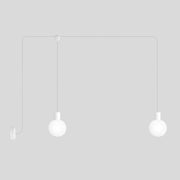 Lampada a sospensione da esterno Modulair IP65 a 2 cadute con paralumi infrangibili Unbreak-a-Ball - Bianco