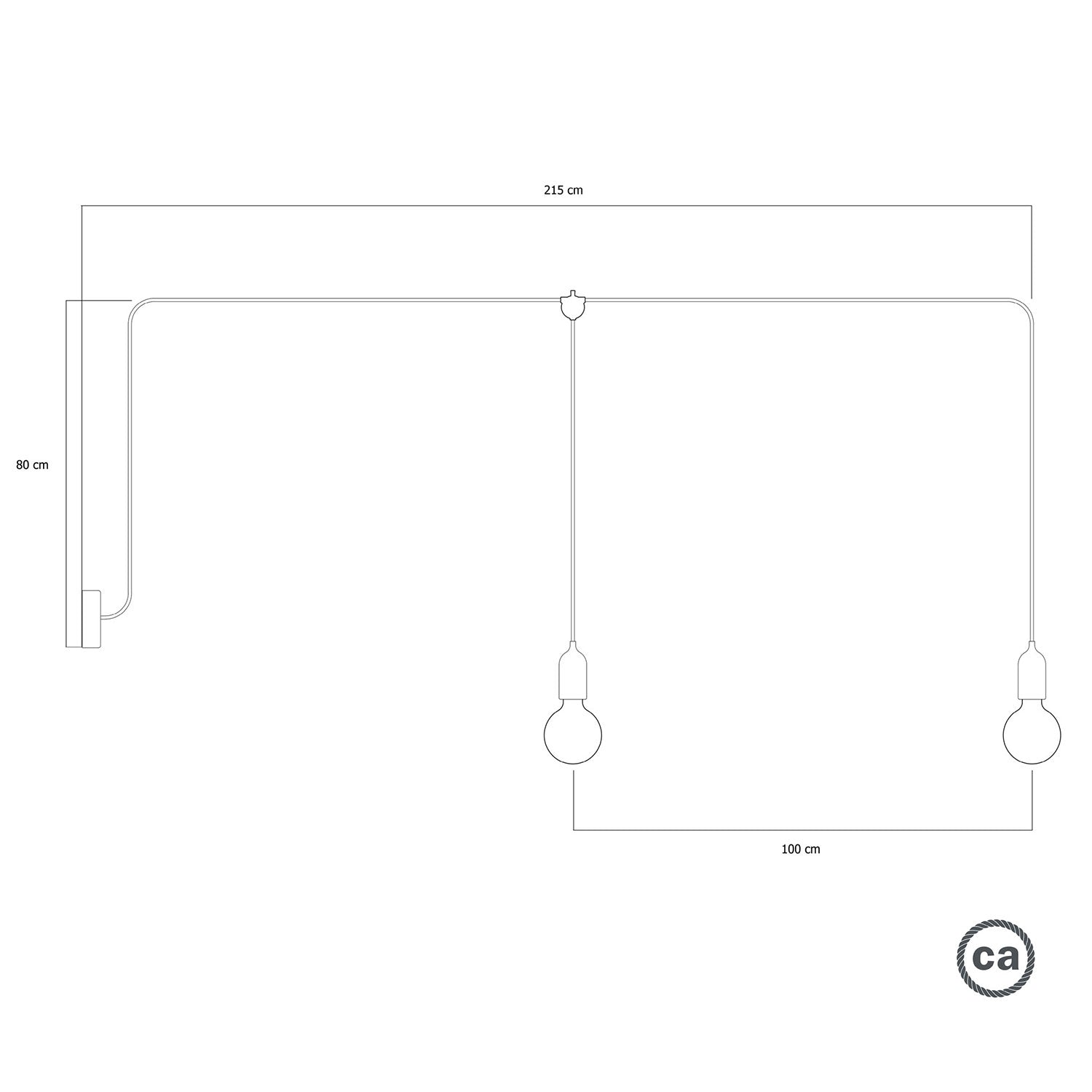 F-Snake Modulair Lampada da esterno IP65 a 2 luci con rosone - Mostarda