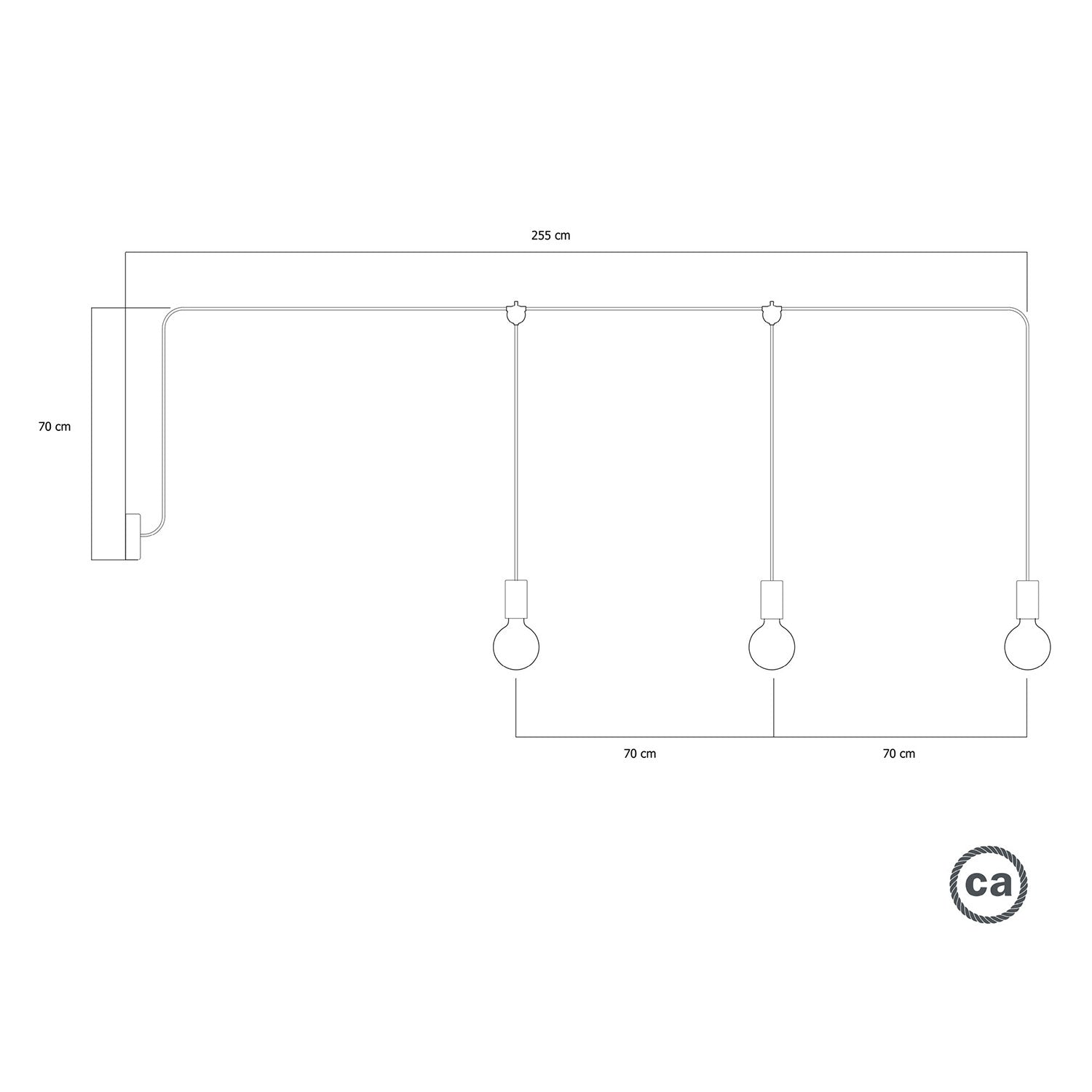 E-Snake Modulair Lampada da esterno IP65 a 3 luci con rosone - Bianco