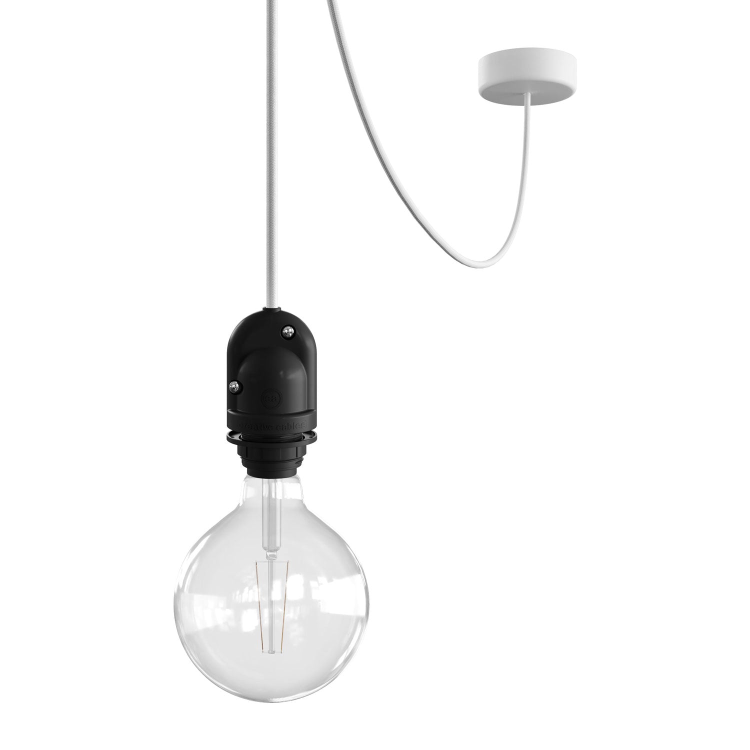 Modulair Lampada da esterno per paralume con 5 m cavo tessile, decentatore, rosone e portalampada IP65 - Bianco