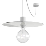 Modulair ELEGANT Lampada con 5 m cavo tessile, paralume Ellepì, rosone e portalampada in silicone IP65 waterproof - Bianco