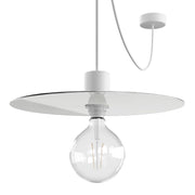 Modulair ELEGANT Lampada con 5 m cavo tessile, paralume Ellepì, rosone e portalampada in silicone IP65 waterproof - Bianco
