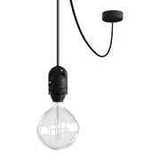 Modulair Lampada da esterno per paralume con 5 m cavo tessile, decentatore, rosone e portalampada IP65 - Nero