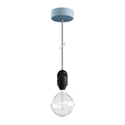 Modulair Lampada per paralume da esterni con 1,5 m cavo tessile, rosone e portalampada IP65 waterproof - Blu carta da zucchero