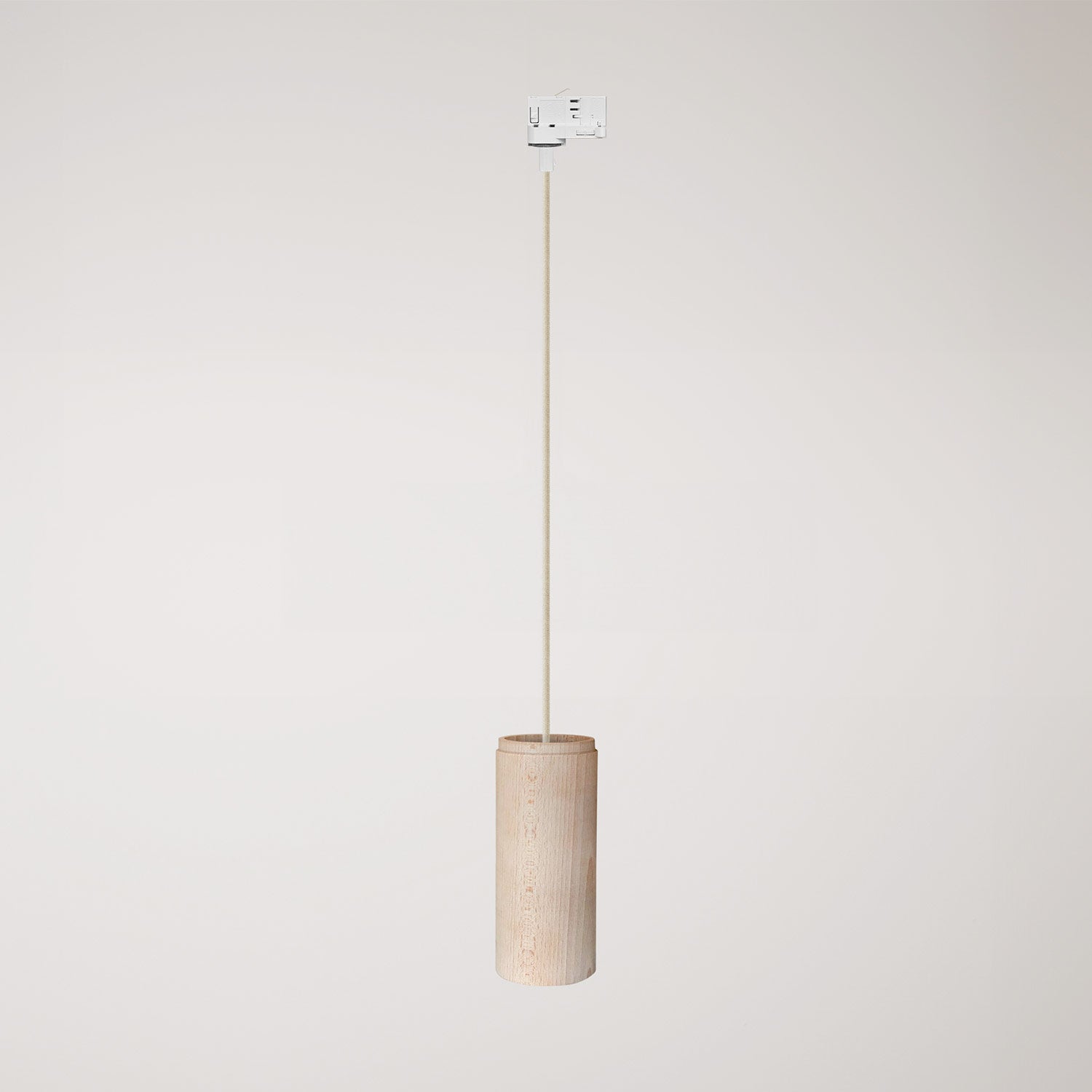 Lampada a sospensione per binari con cavo tessile e Tub-E27 - Neutro