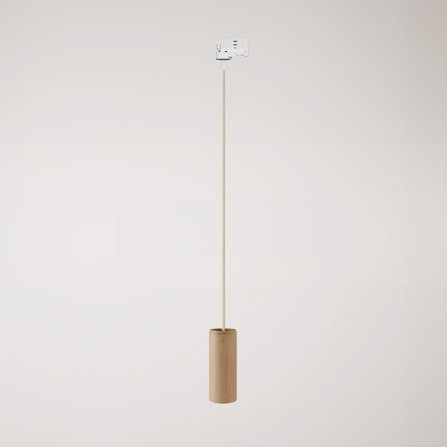 Lampada a sospensione per binari con cavo tessile e Tub-E14 - Neutro