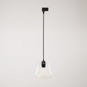 Lampada a sospensione con lampadina Ghost a cono trasparente per binari - Nero
