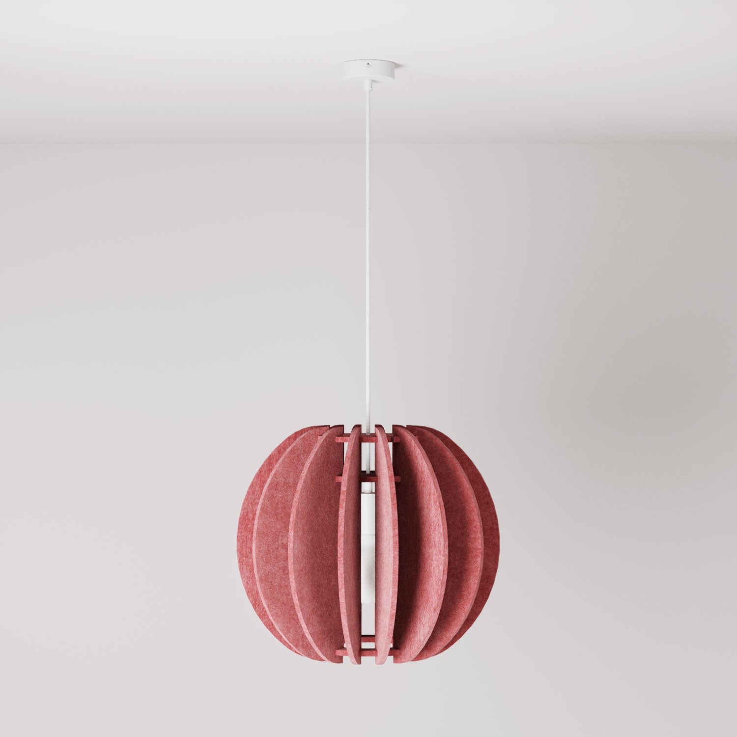 Lampada a sospensione con paralume ellittico LAMPSHHADE in materiale fonoassorbente - Rosa melange