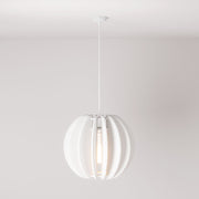 Lampada a sospensione con paralume ellittico LAMPSHHADE in materiale fonoassorbente - Bianco melange