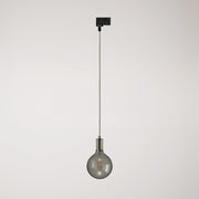 Lampada a sospensione industrial con cavo tessile e adattatore per binario - Nero perla