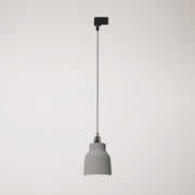 Lampada a sospensione con paralume Vaso e adattatore per binari - Effetto cemento