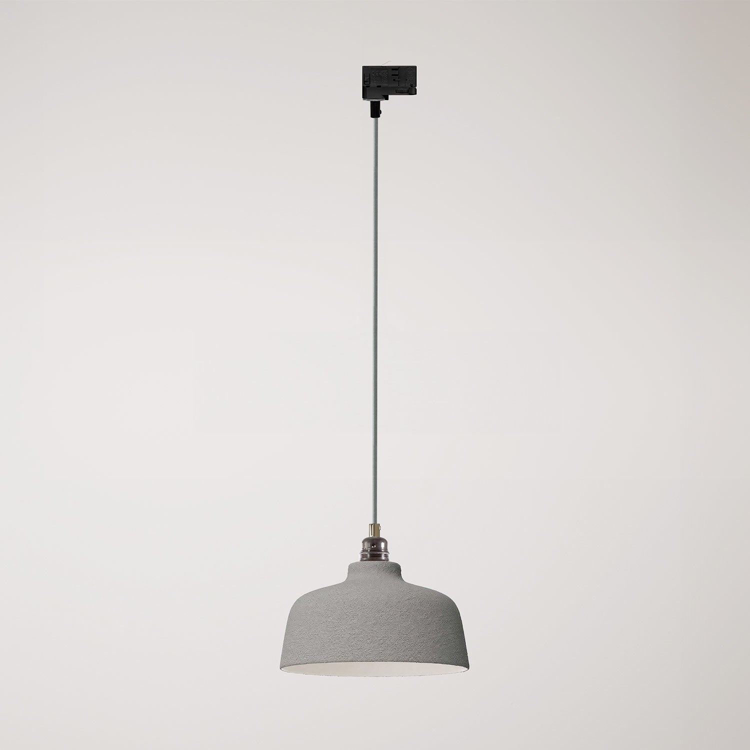 Lampada a sospensione con paralume Coppa e adattatore per binario - Effetto cemento