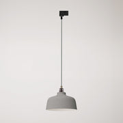 Lampada a sospensione con paralume Coppa e adattatore per binario - Effetto cemento