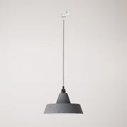 Lampada a sospensione con paralume in ceramica Industriale a binario - Effetto cemento