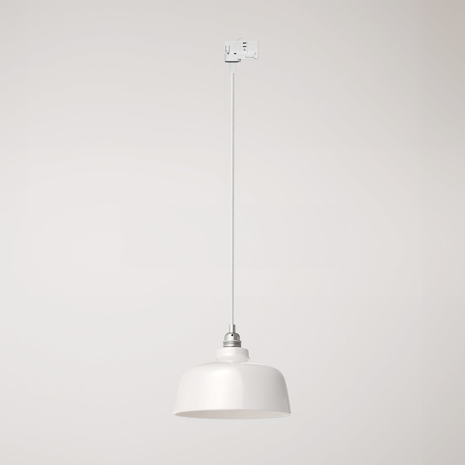 Lampada a sospensione con paralume Coppa e adattatore per binario - Bianco lucido